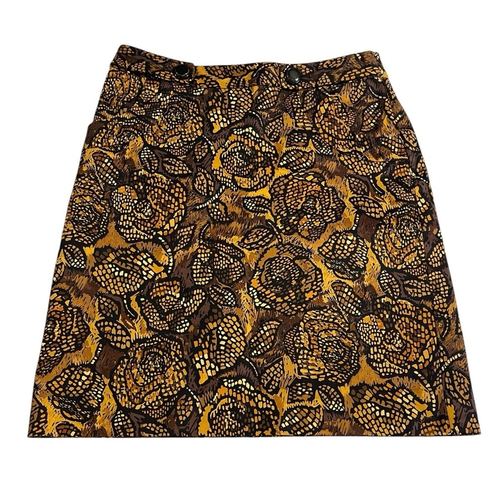 ETCETERA  YELLOW FLORAL PRINT COTTON SKIRT SZ 4 EUC